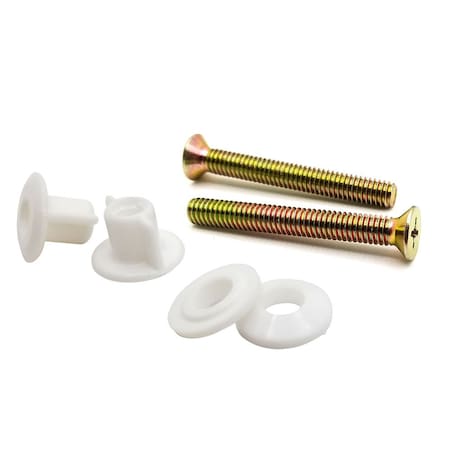 5/16 Inch X 2-1/2 Brass-plated Toilet Seat Bolts Set